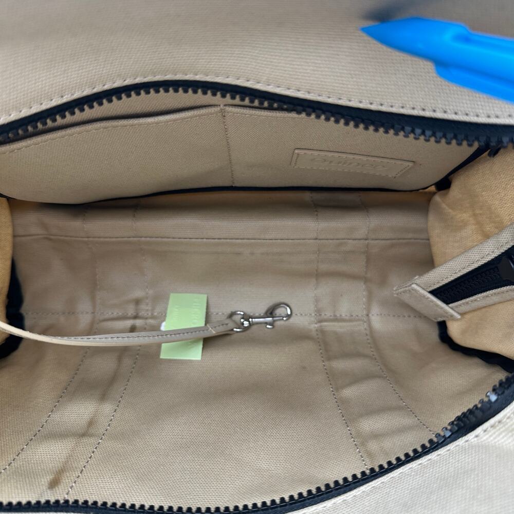 NEW Quince Organic Canvas Tote Sand Beige Zipper Crossbody Purse Work Travel - Picture 12 of 14